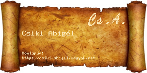 Csiki Abigél névjegykártya
